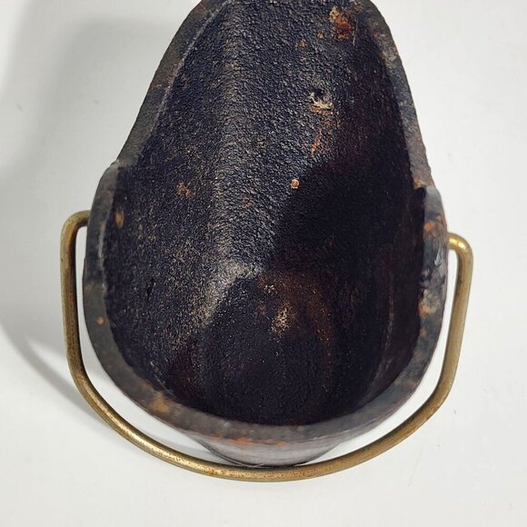 Hand Painted Cast Iron Miniature Bucket With Bird Design with Brass Handle VTG - Picture 7 of 10